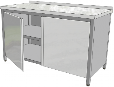 KSSUPK - Pracovní stůl skříňový s křídlovými dvířky, spodní a vnitřní policí