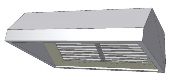 KDVZ 1 - Závěsná digestoř s jednou řadou tukových filtrů